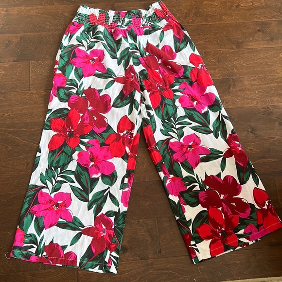 Tahari Pants - Tahari Womens Floral Hibiscus Print Linen Blend Pants New sz XL
